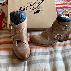 Free Bird taupe booties